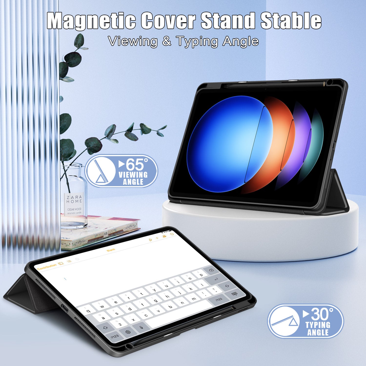 For Xiaomi Pad 6S Pro 12.4 Case Tri-fold Stand PU Leather Tablet Cover with Pen Slot For Xiaomi Pad 6S Pro 12.4 Case Tri-fold Stand PU Leather Tablet Cover with Pen Slot